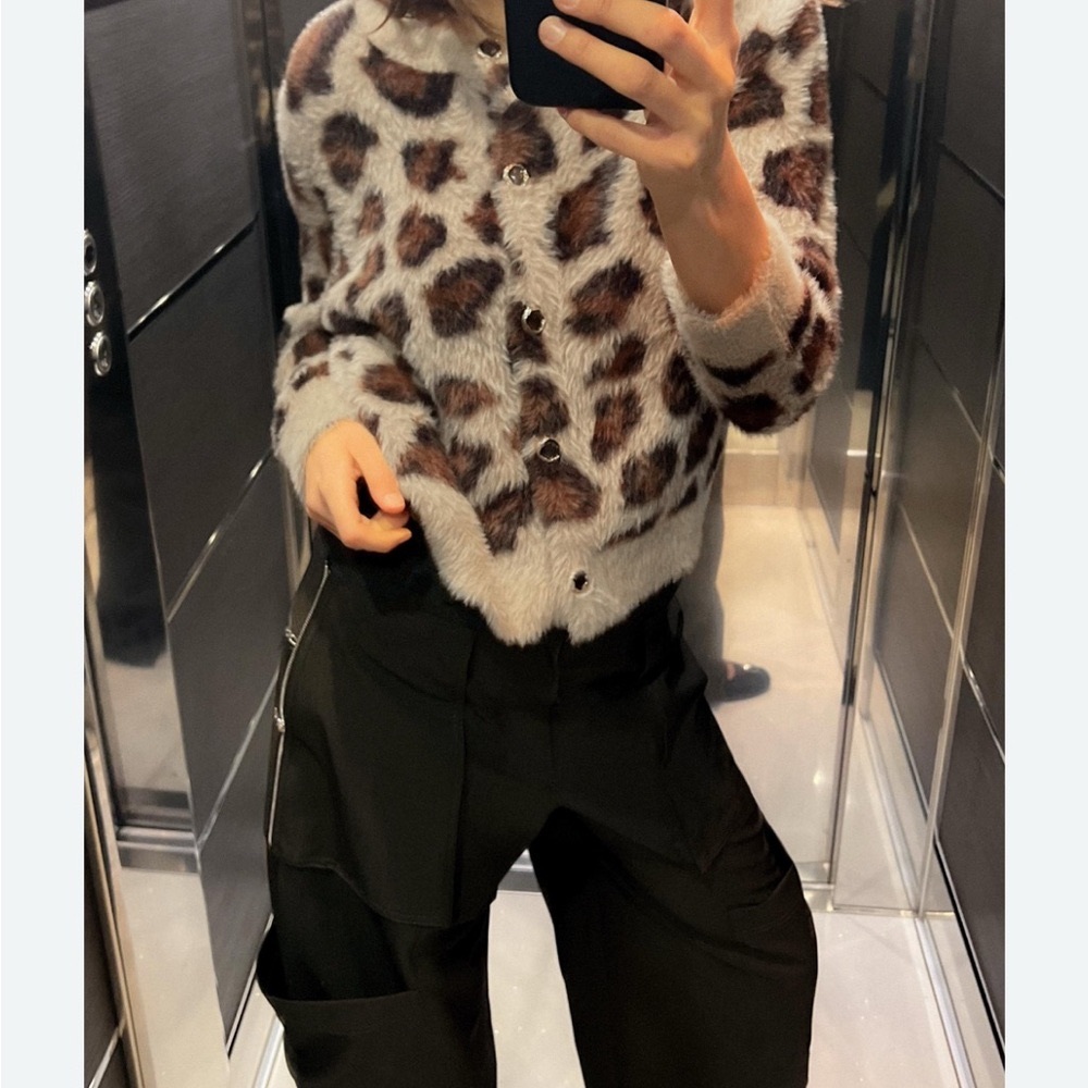 Zara Leopard Print Fuzzy Sweater - SOLD